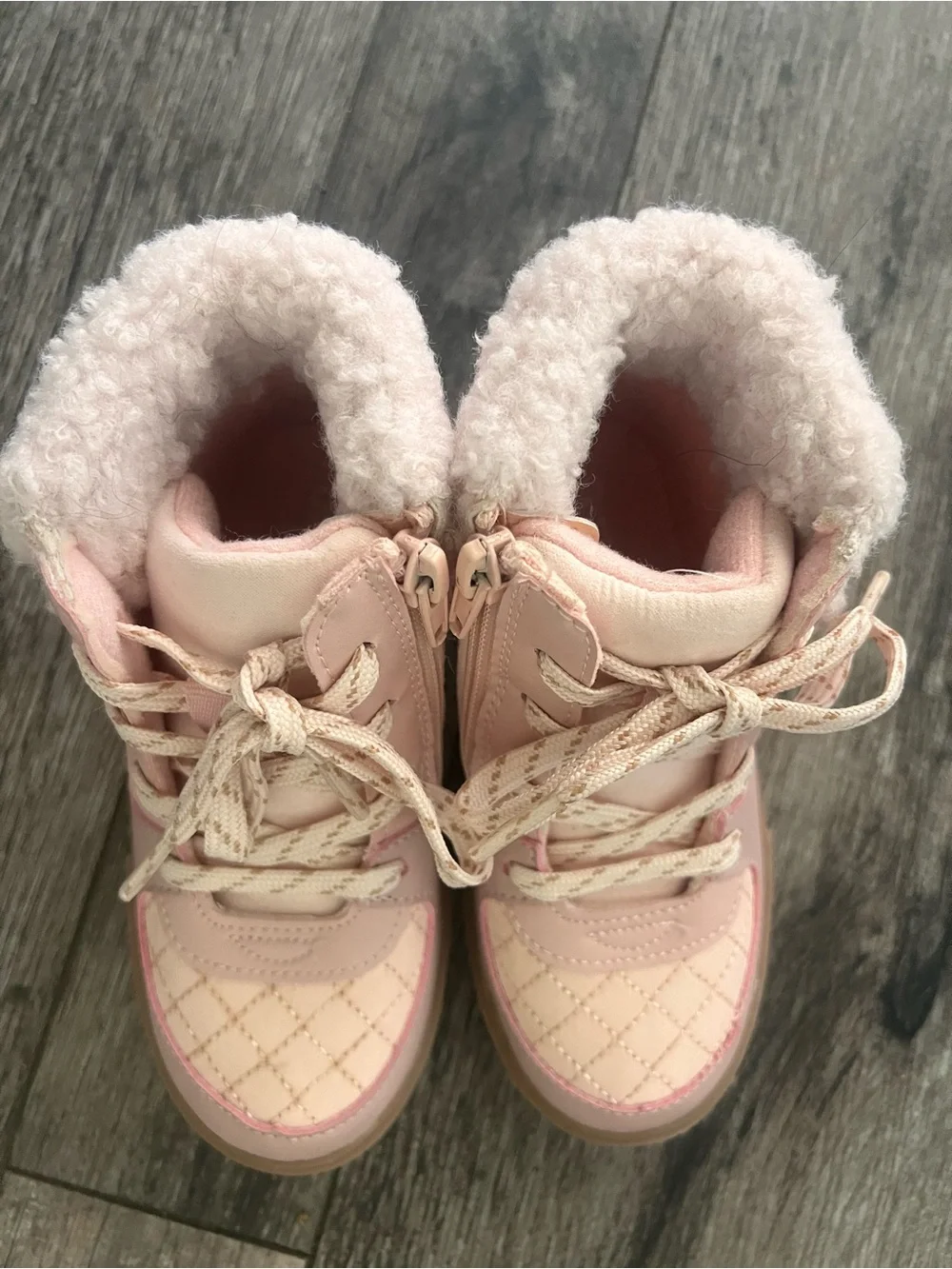 OshKosh B'gosh Pink Quilted Faux-Fur Lined Kids Boots